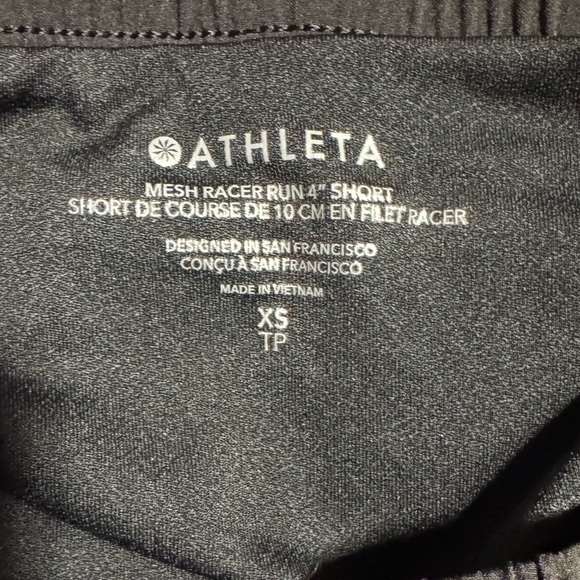 ATHLETA MESH RACER RUN 4" SHORT, SIZE X SMALL (XS), BLACK - Picture 5 of 5